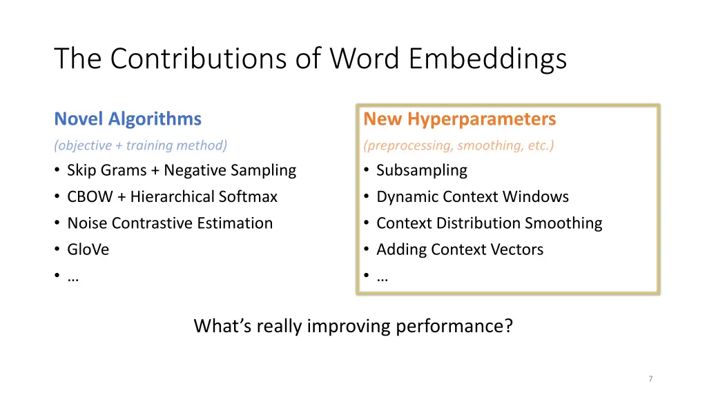 the contributions of word embeddings 2