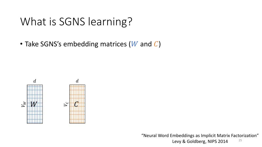 what is sgns learning 1