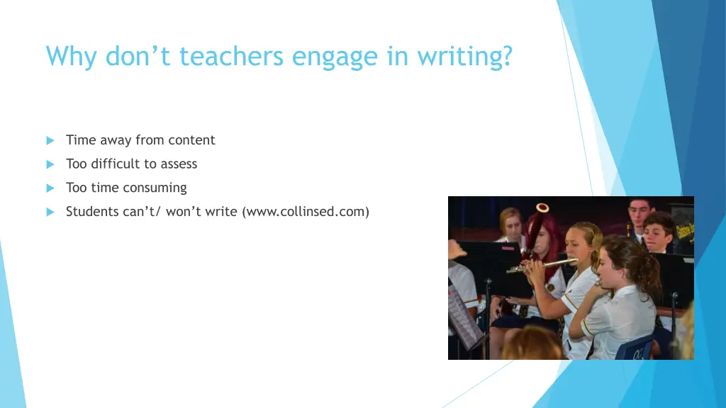 why don t teachers engage in writing