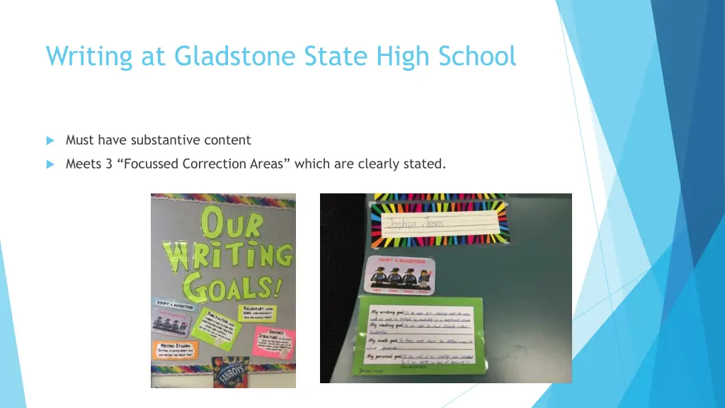 writing at gladstone state high school