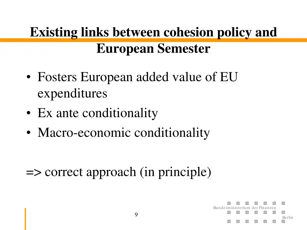 existing links between cohesion policy