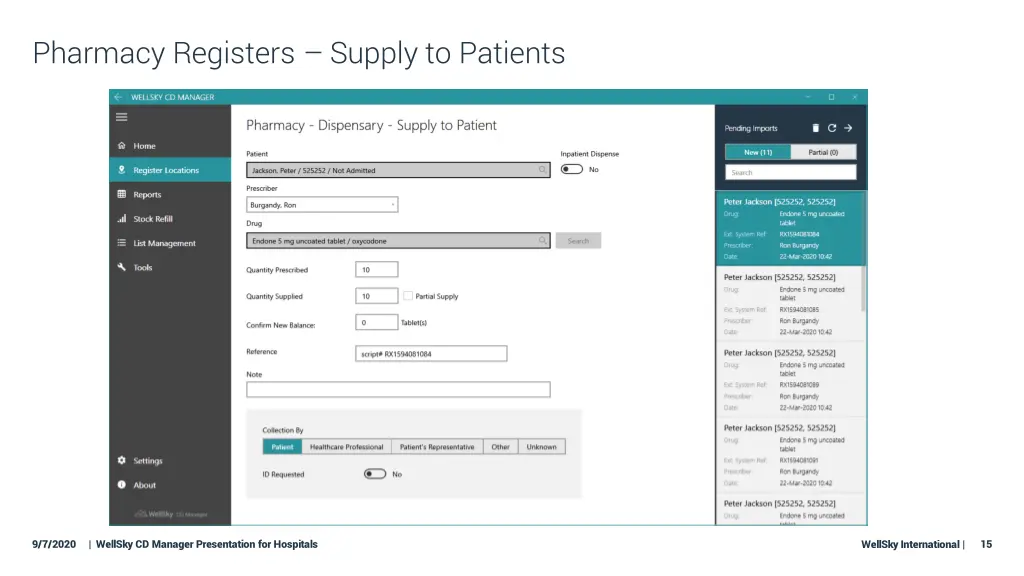 pharmacy registers supply to patients