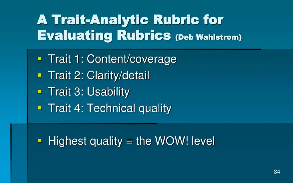 a trait a trait analytic rubric for analytic