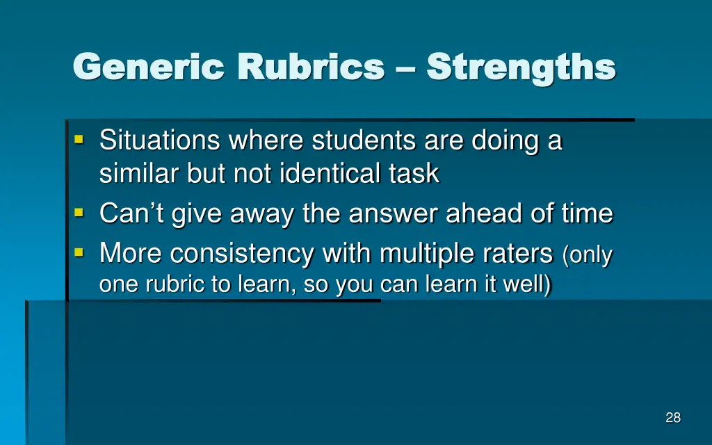 generic rubrics generic rubrics strengths 1