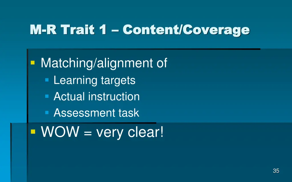 m m r trait 1 r trait 1 content coverage content