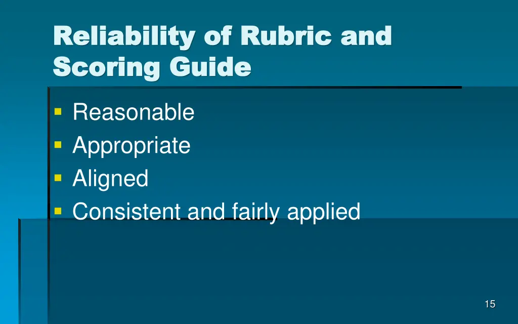 reliability of rubric and reliability of rubric