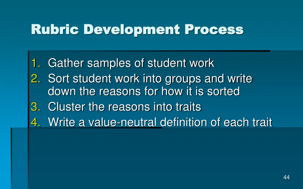 rubric development process rubric development