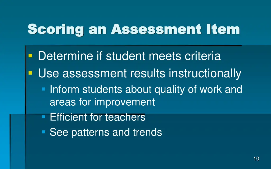 scoring an assessment item scoring an assessment