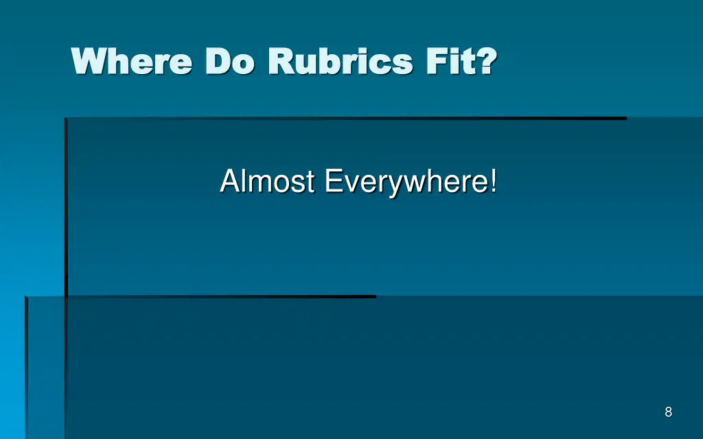 where do rubrics fit where do rubrics fit