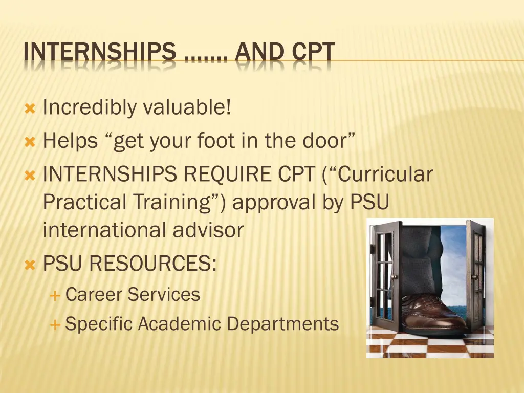 internships and cpt