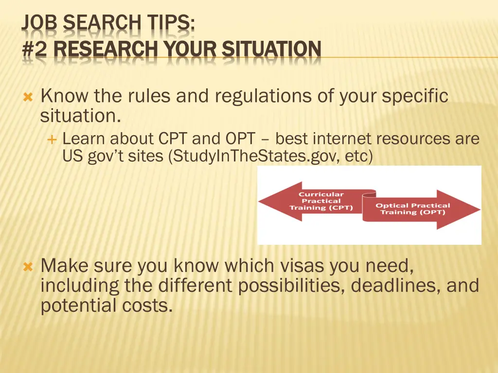 job search tips 2 research your situation