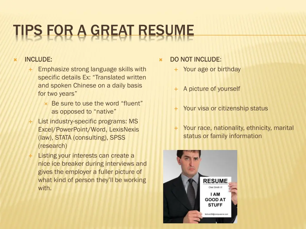 tips for a great resume