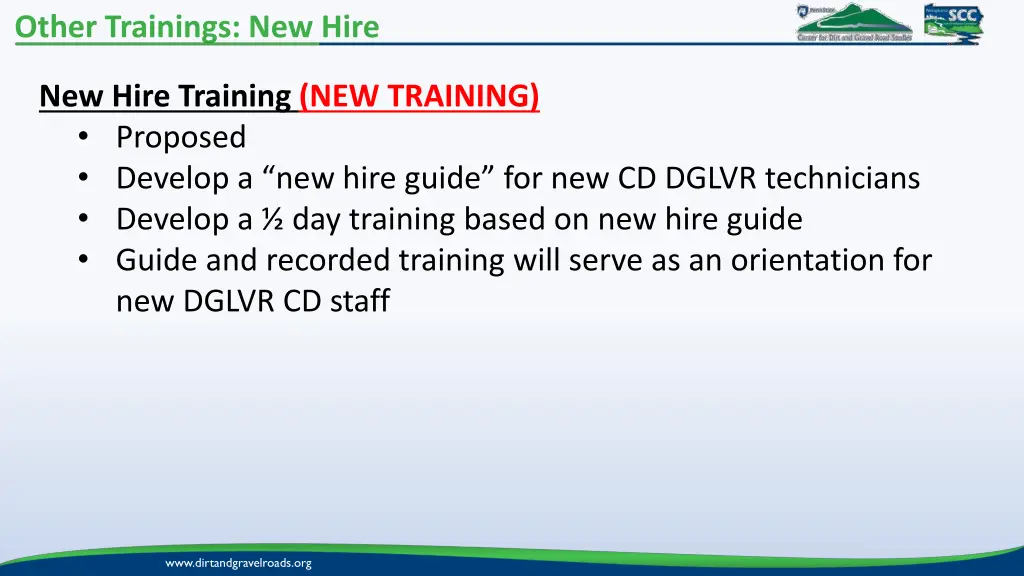 other trainings new hire