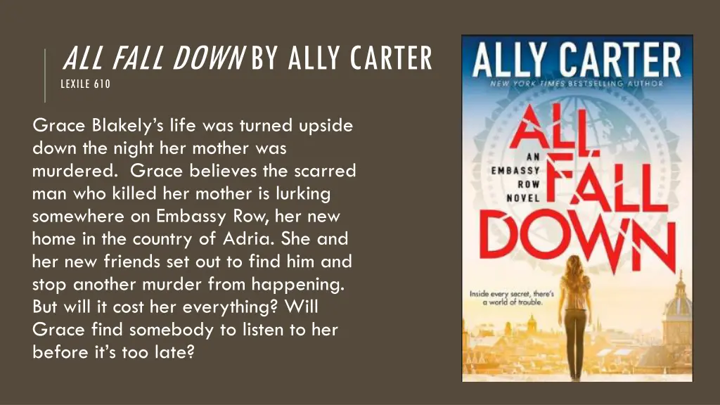 all fall down by ally carter lexile 610