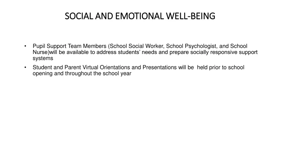 social and emotional well social and emotional