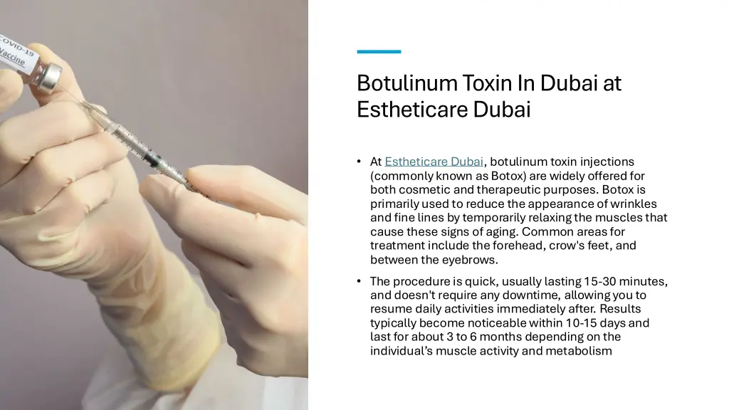 botulinum toxin in dubai at estheticare dubai