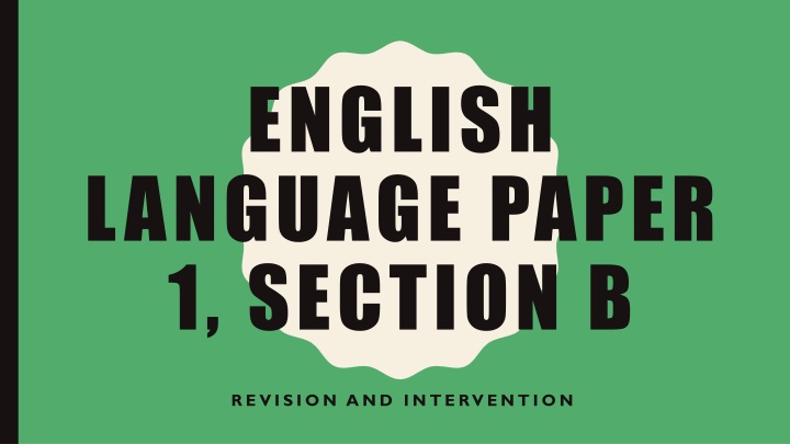 english language paper 1 section b