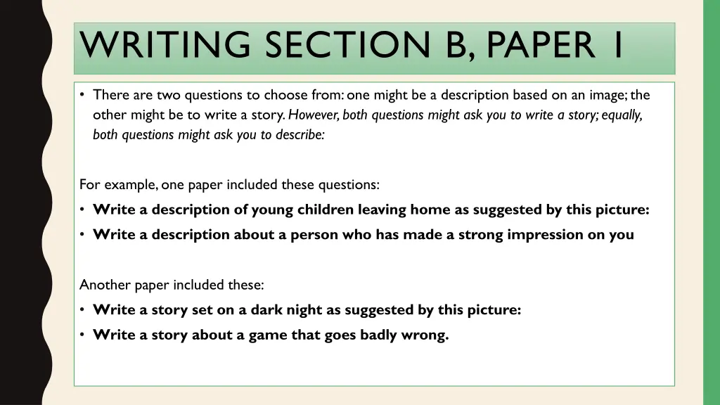 writing section b paper 1