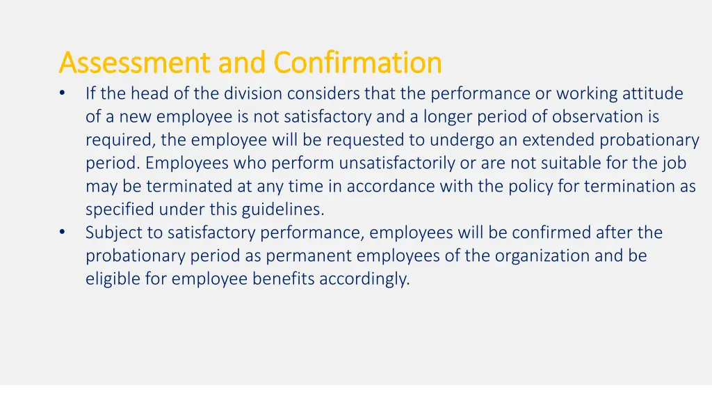 assessment and confirmation assessment