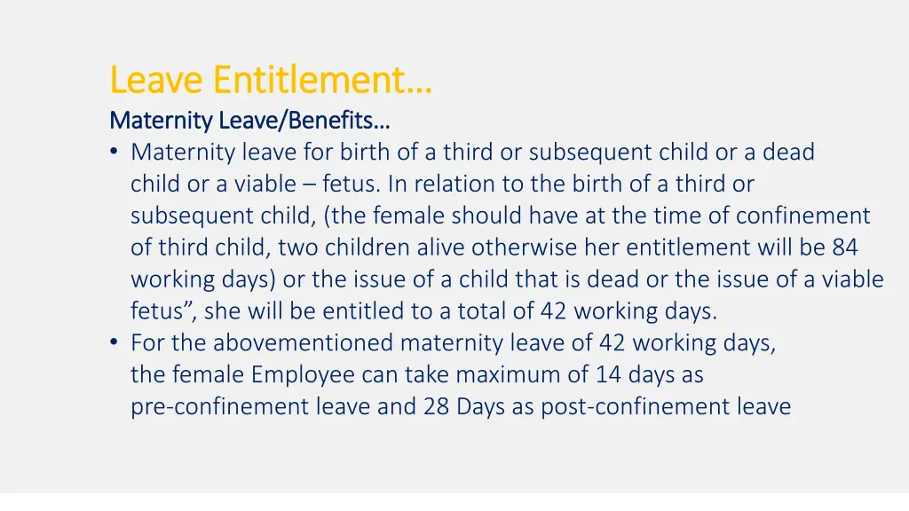 leave entitlement leave entitlement maternity 1