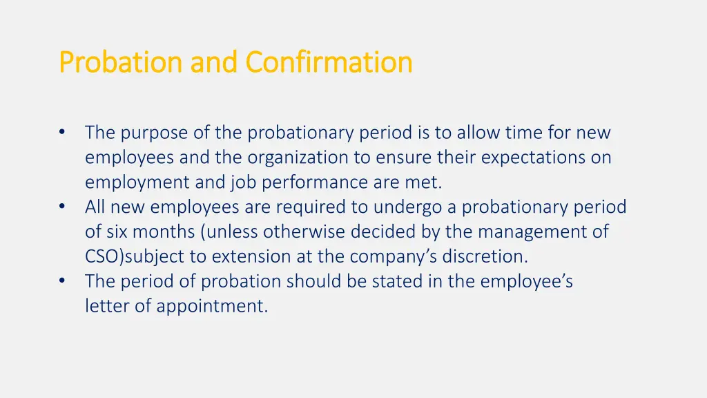 probation and confirmation probation