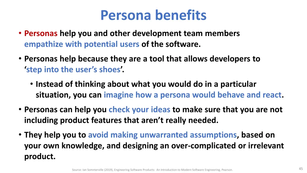 persona benefits