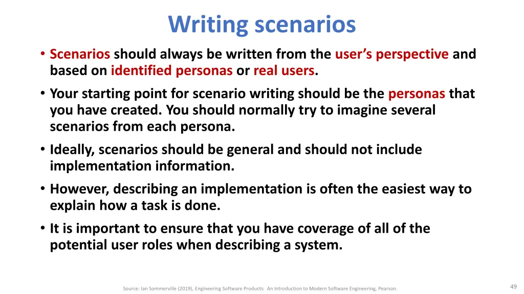 writing scenarios