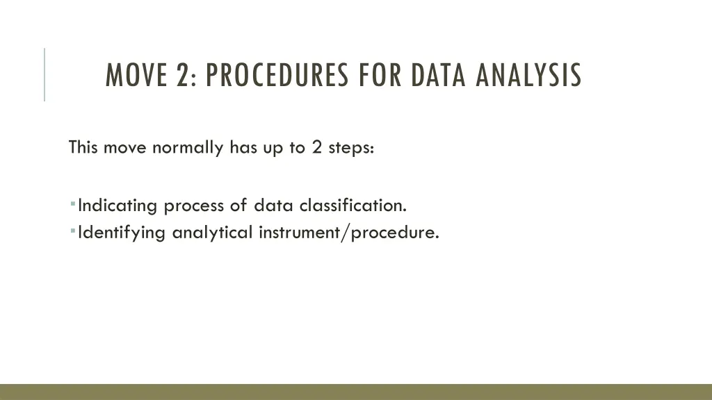 move 2 procedures for data analysis