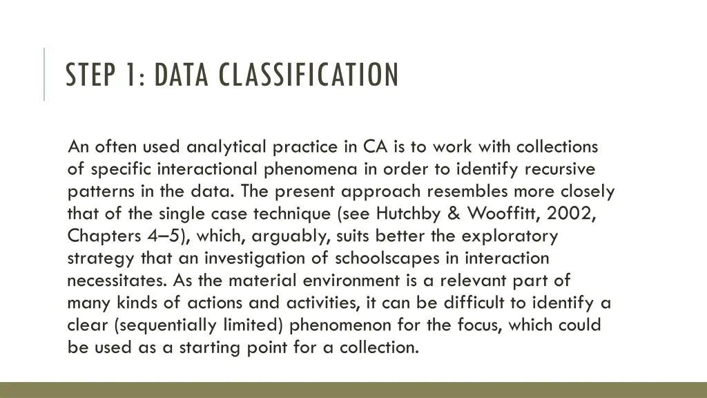 step 1 data classification