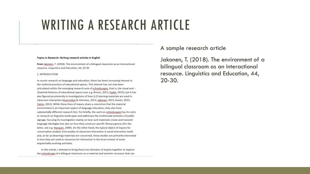 writing a research article