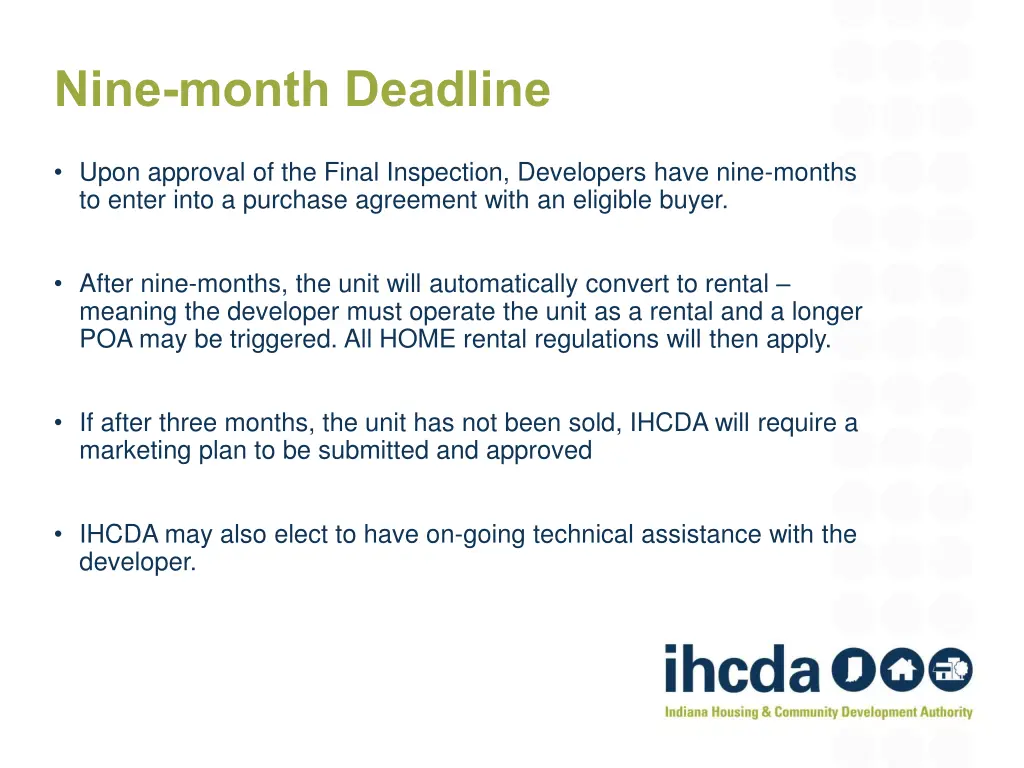 nine month deadline