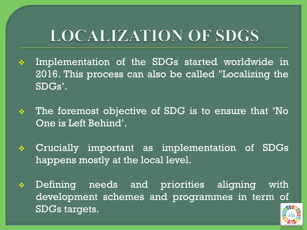 implementation of the sdgs started worldwide