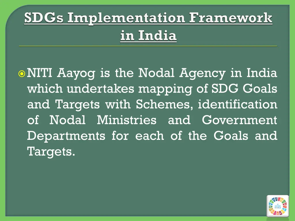 niti aayog is the nodal agency in india which