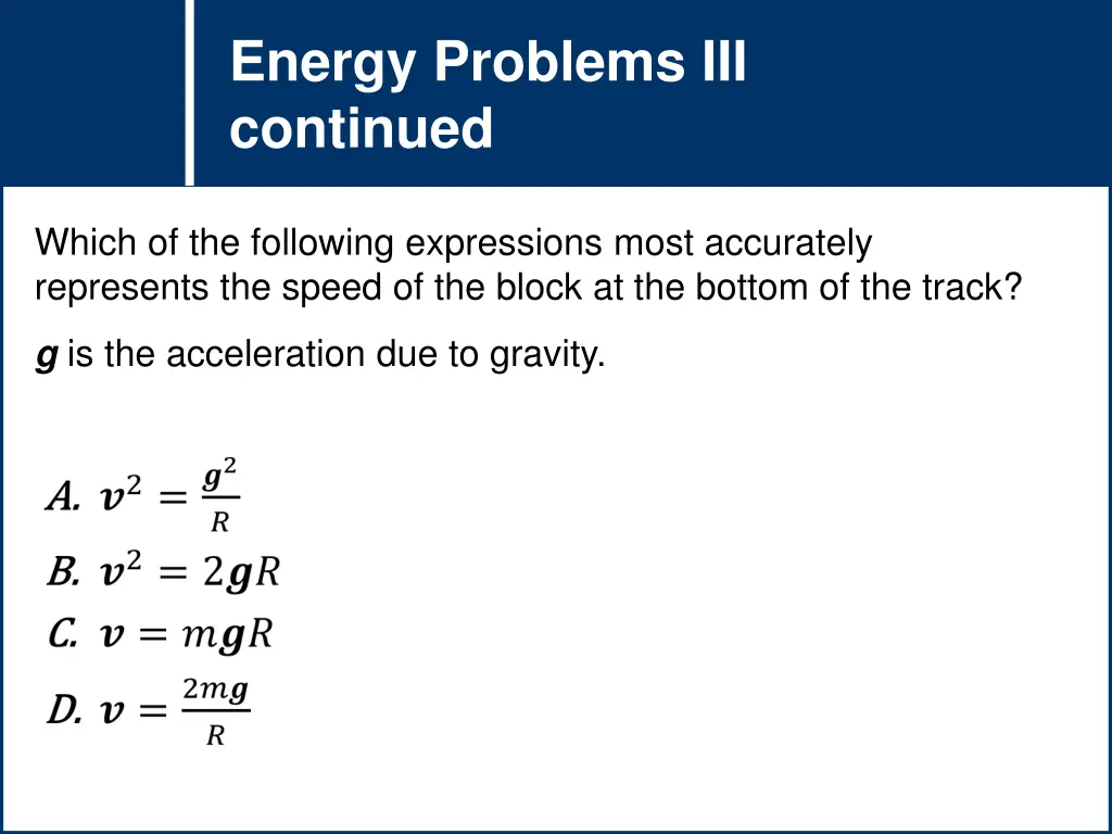 energy problems iii