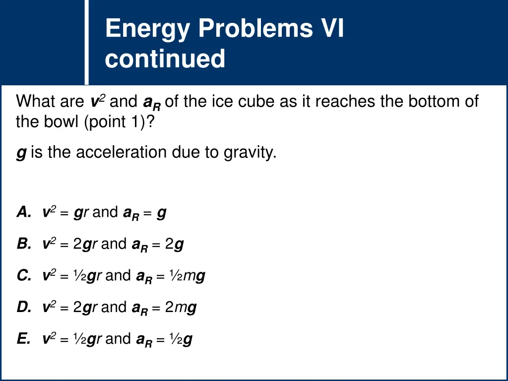 energy problems vi