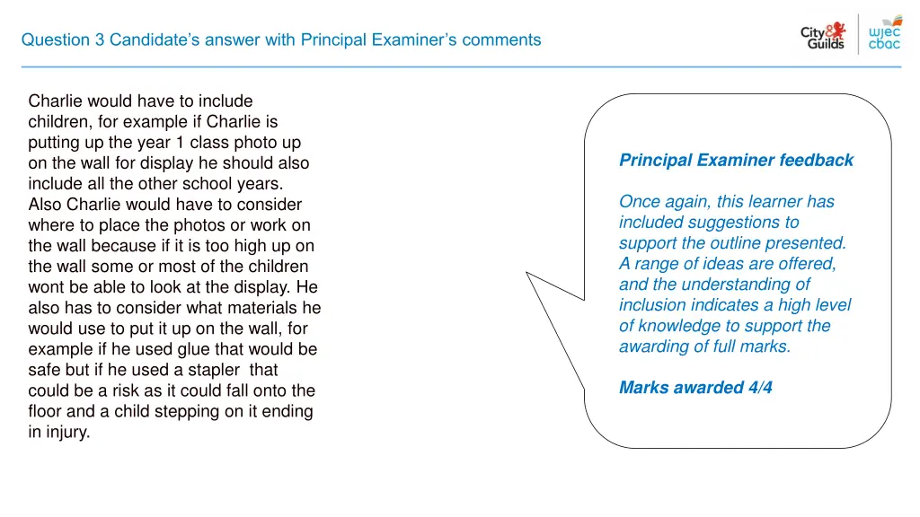 question 3 candidate s answer with principal 1