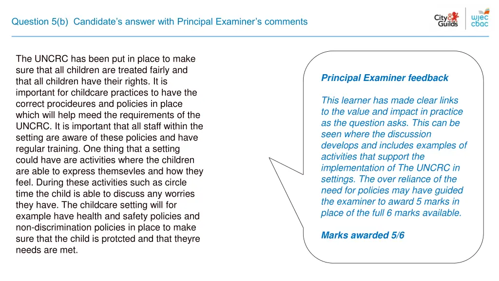 question 5 b candidate s answer with principal 1