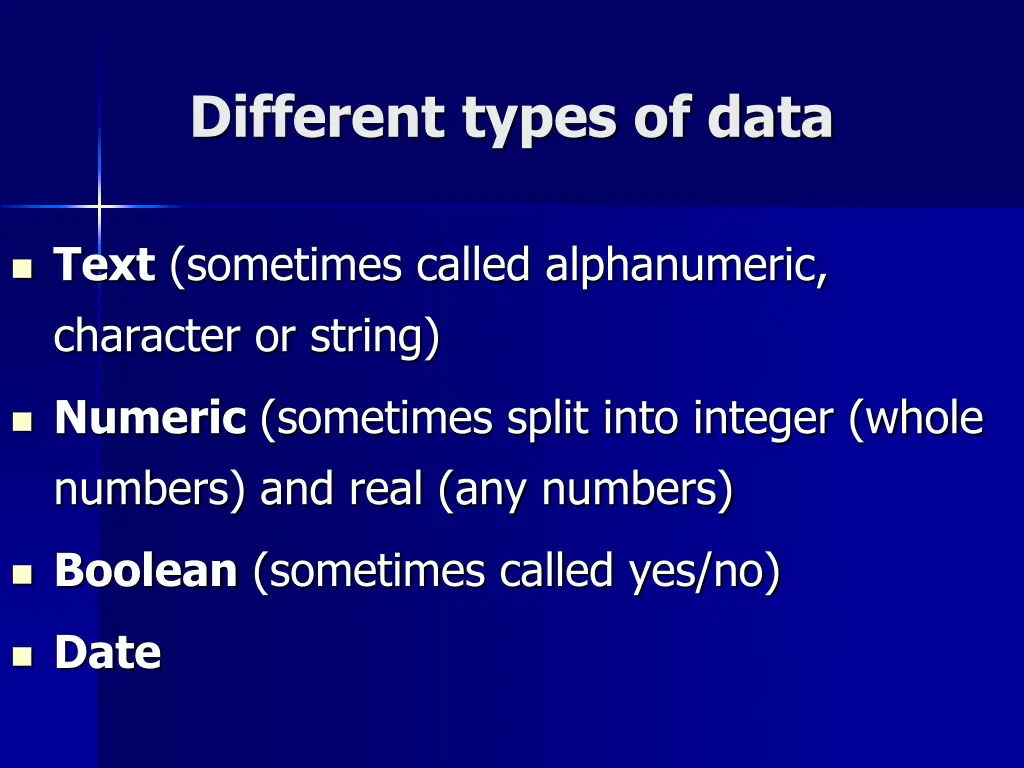 different types of data