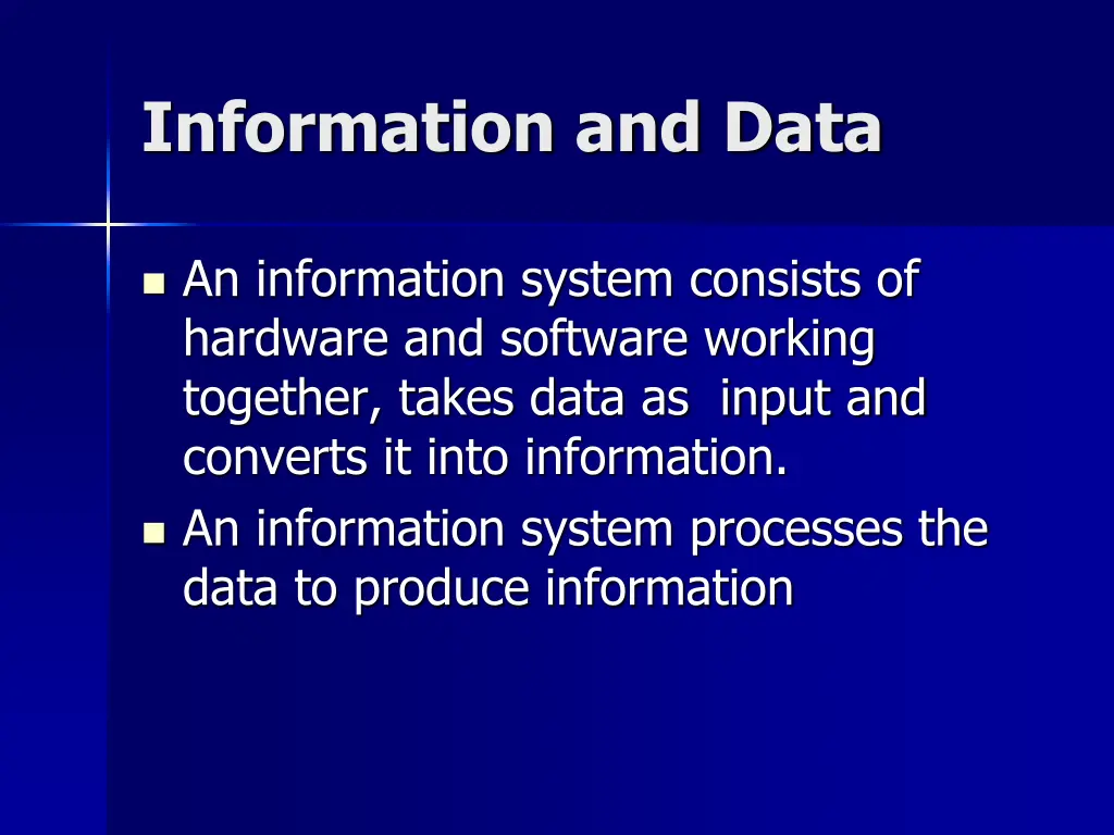 information and data