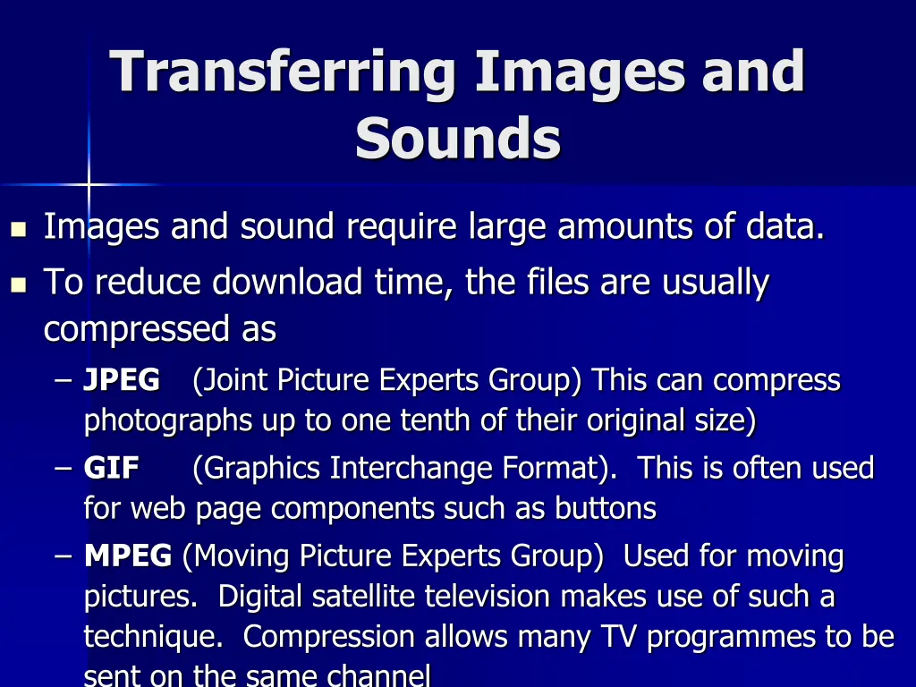 transferring images and sounds