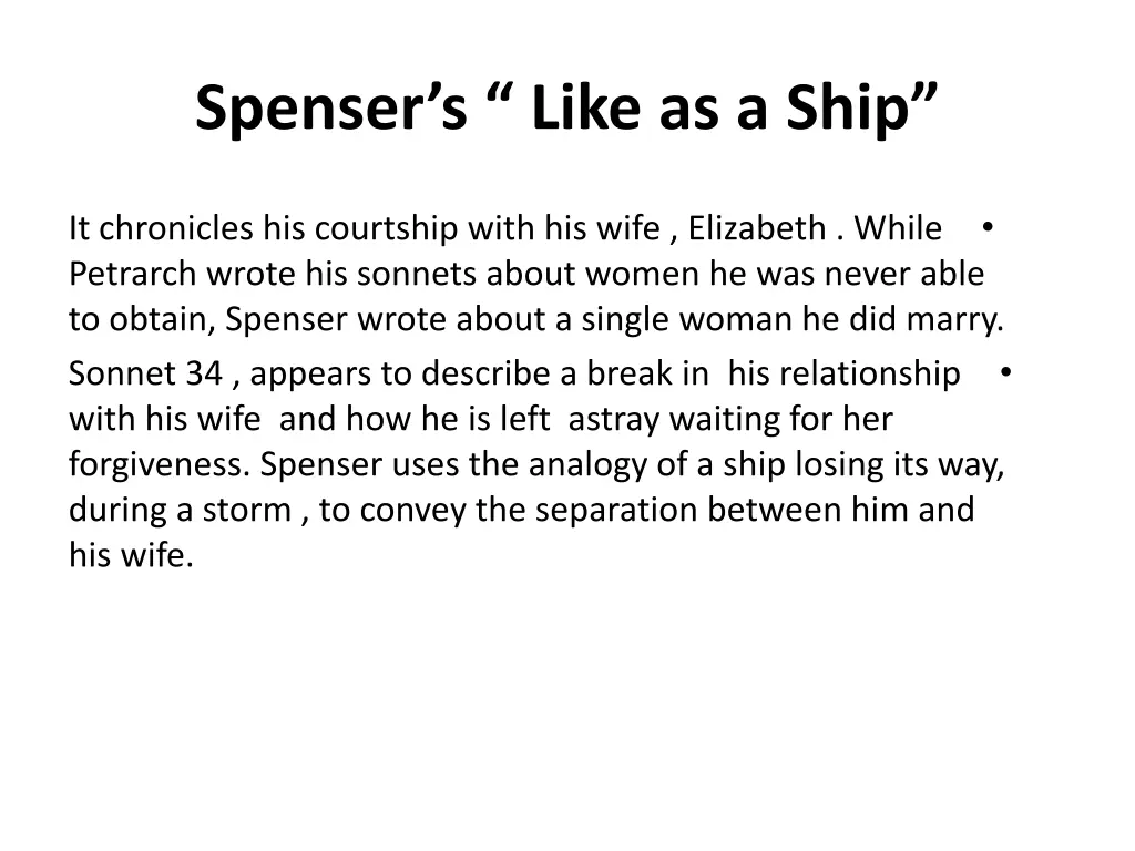 spenser s like as a ship 1