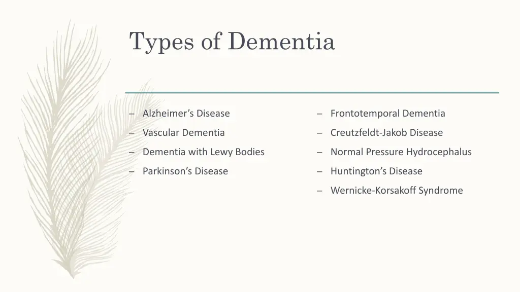 types of dementia