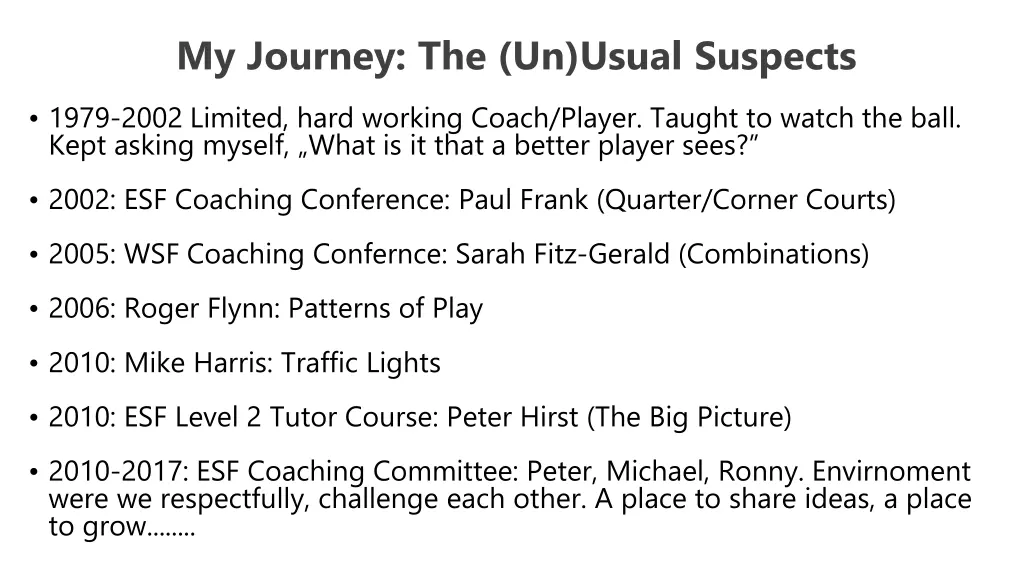 my journey the un usual suspects