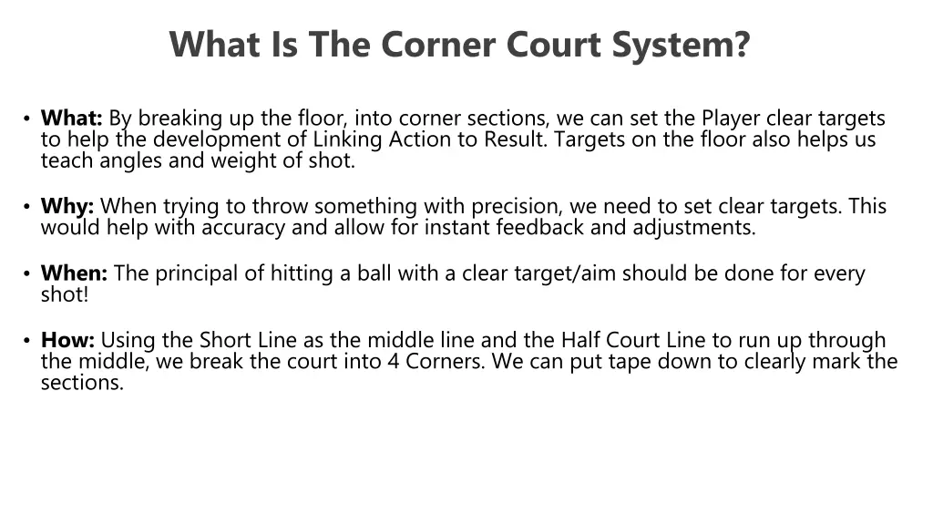 what is the corner court system