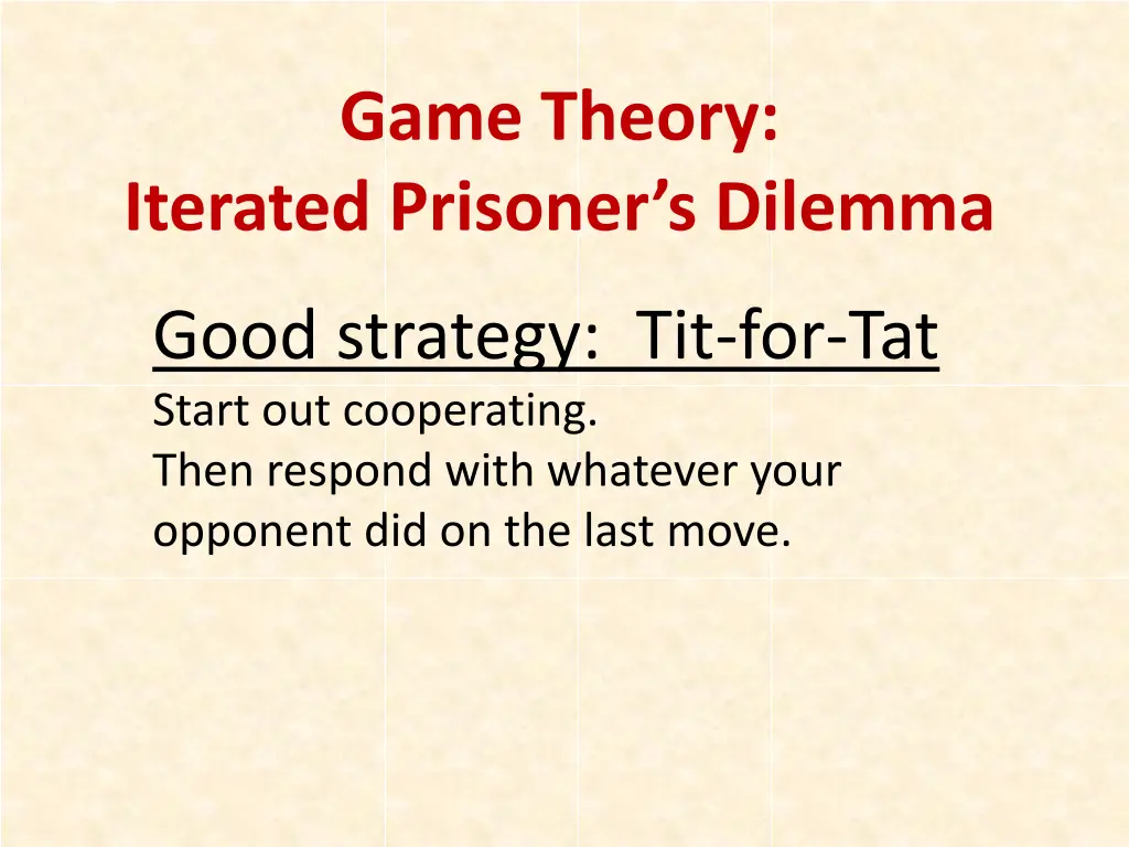 game theory iterated prisoner s dilemma