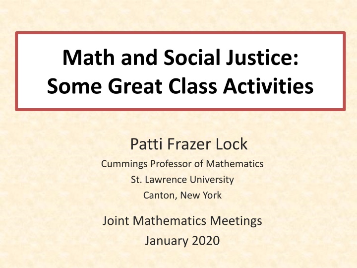 math and social justice some great class