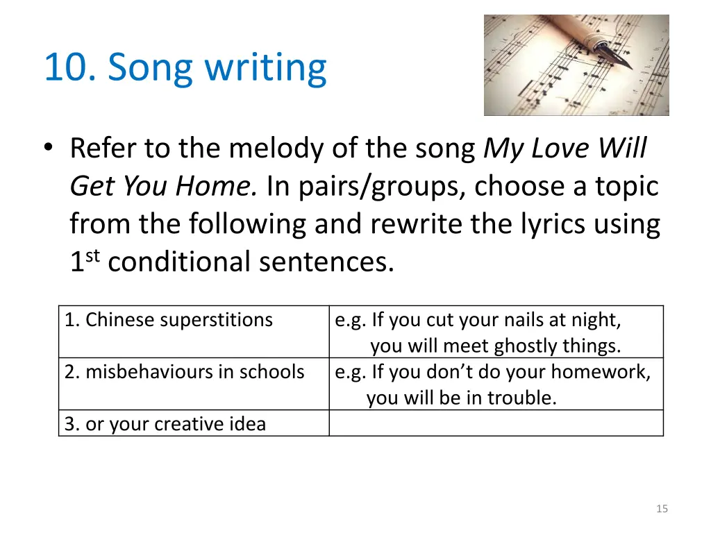 10 song writing