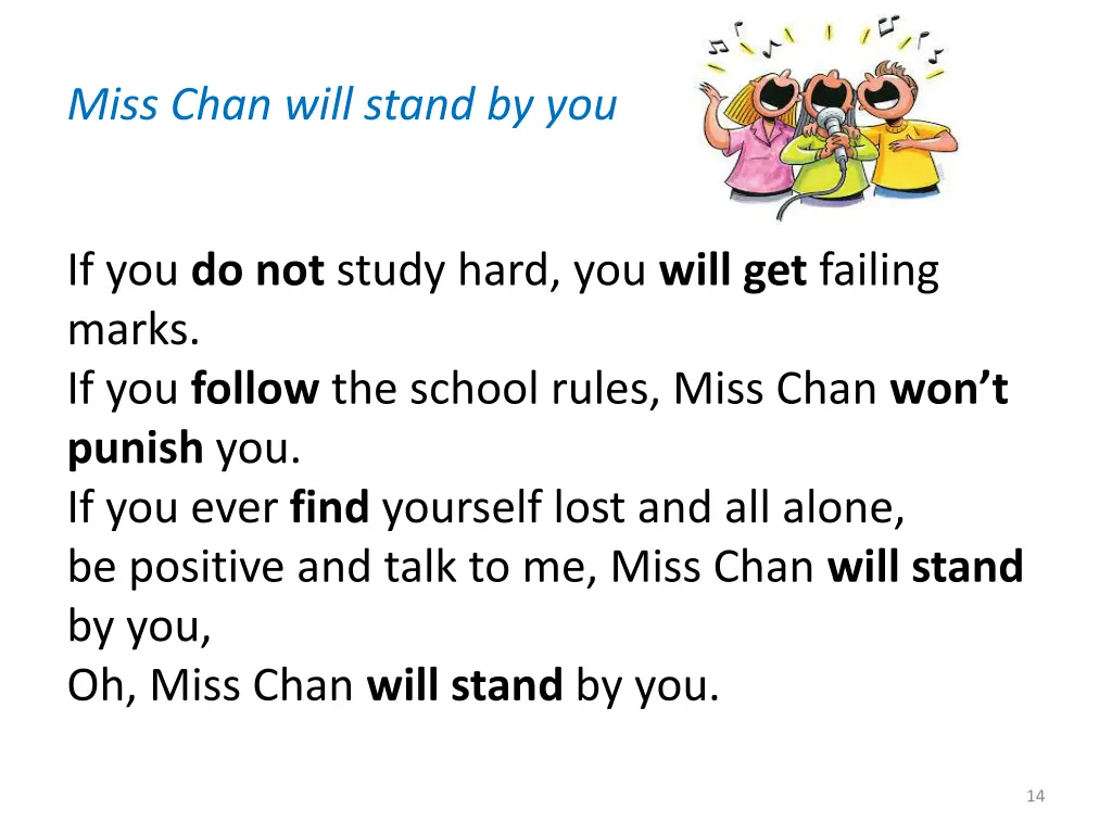 miss chan will stand by you