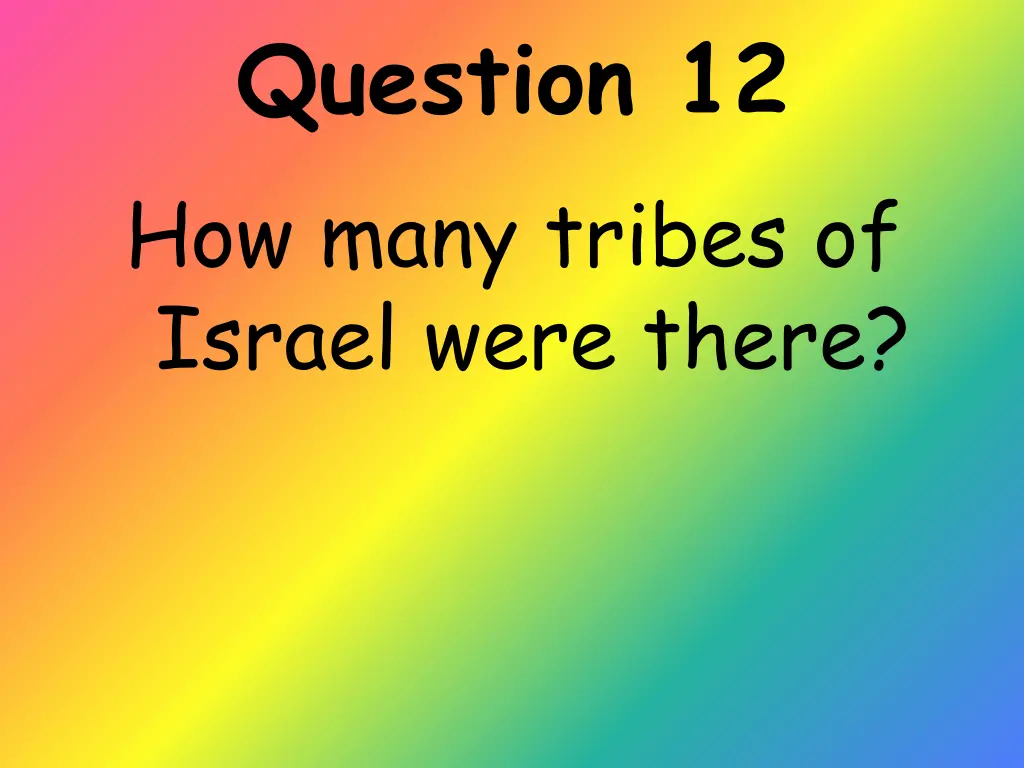 question 12 how many tribes of israel were there