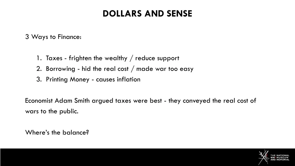 dollars and sense